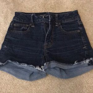 High waisted jean shorts